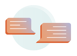 Illustration of 2 conversation bubbles